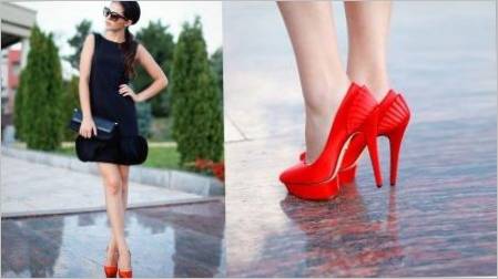 Crvene cipele i crnu haljinu