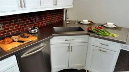Kutna ormarić za kuhinjski sudoper: vrste i odabir