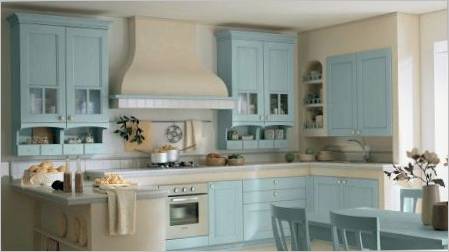 Plave kuhinje: Odabir slušalice, kombinacija boja i unutarnjih primjera