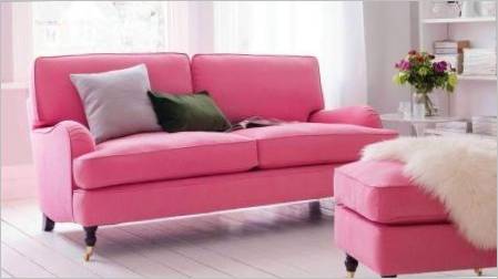 Ružičastih sofa u unutrašnjosti