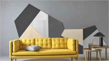 Žute sofe: Upotrijebite u unutrašnjosti, kombinacija boja