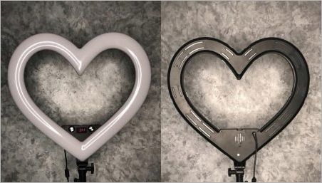 Značajke prstenastih svjetiljki u obliku srca i njihovog izbora