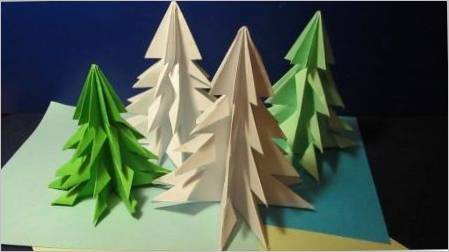 Ideje za stvaranje origamija u obliku božićnog drvca